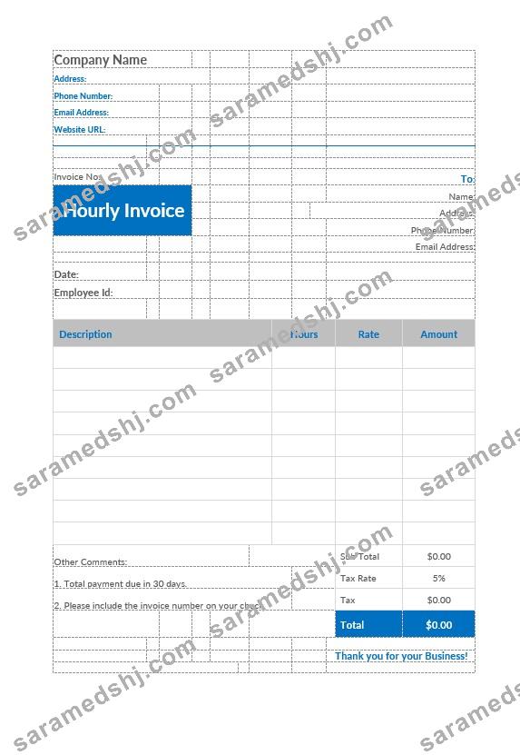Hourly Invoice template